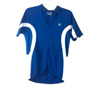 Bontrager Cycling Biking Blue and White Men’s Shirt – SZ Medium